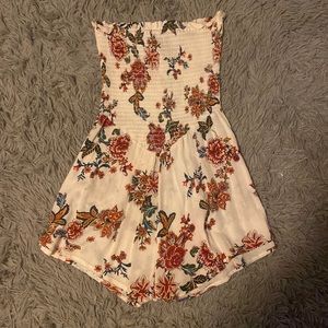 White Floral Off The Shoulder Romper